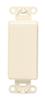 Leviton 80414-A Decora plastic adapter plate, Blank - No hole, with-ears, and two mounting screws. Almond view 1