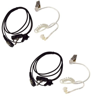 2X HQRP 2 Pin Acoustic Tube Earpiece Headsets Mic Compatible with ICOM IC-F4S, IC-F4SR, IC-F4TR, IC-FS25R + HQRP Sun Meter
