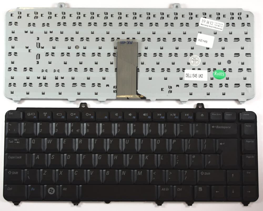 Keyboards4Laptops UK Layout Black Replacement Laptop Keyboard Compatible with Dell NSK-D930U