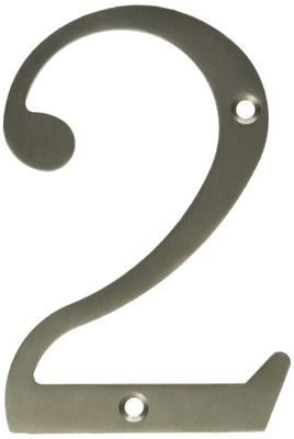 Deltana RN4-2U15 Solid Brass 4-Inch House Number 2 Board