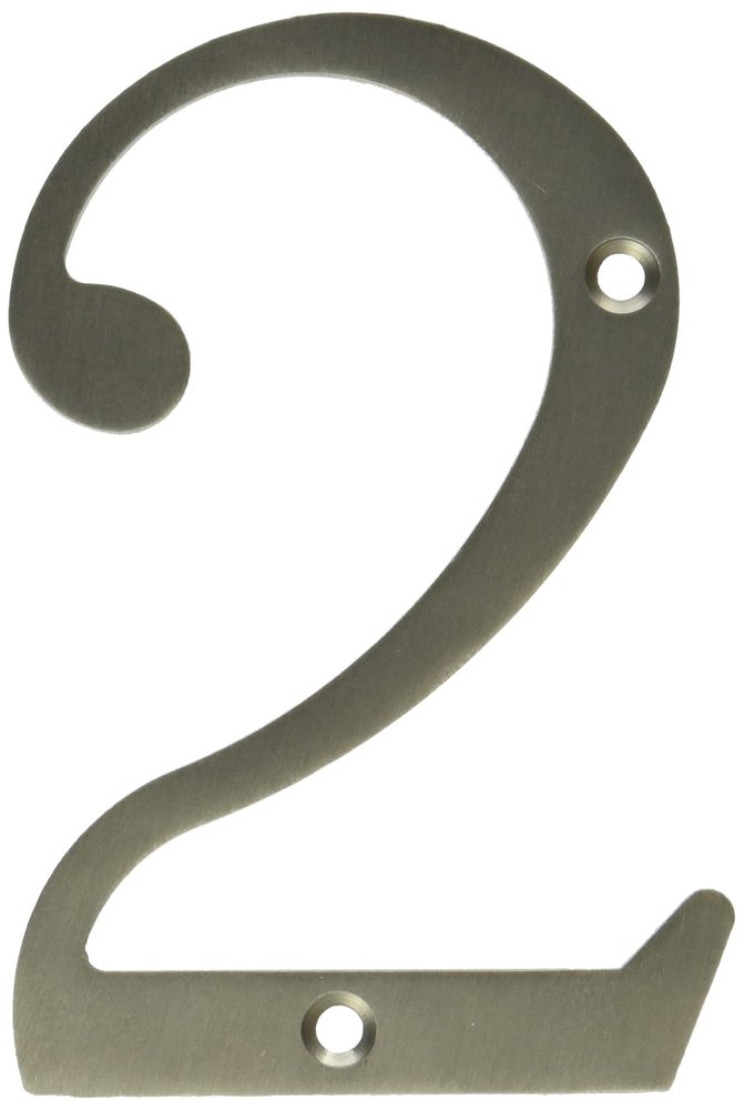 Deltana RN4-2U15 Solid Brass 4-Inch House Number 2 Board
