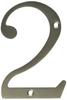 Deltana RN4-2U15 Solid Brass 4-Inch House Number 2 Board view 1