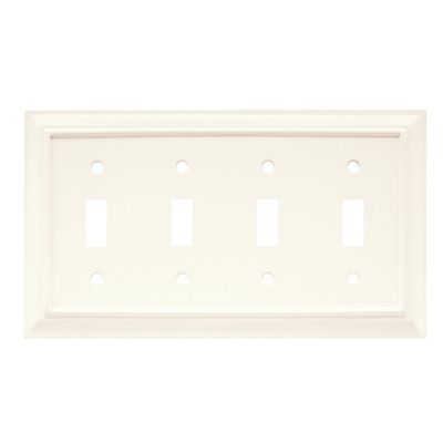Brainerd 64536 Wood Architectural Quad Toggle Switch Wall Plate / Switch Plate / Cover