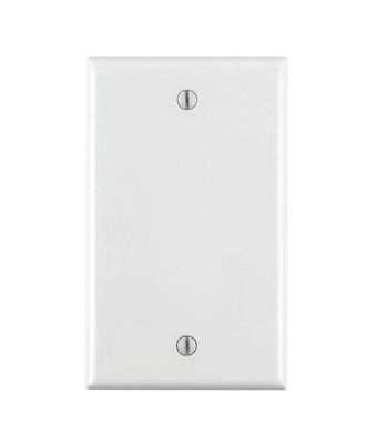 Leviton 1-Gang No Device Blank Wallplate, Standard Size, Thermoplastic Nylon, Box Mount, 80714-W, White