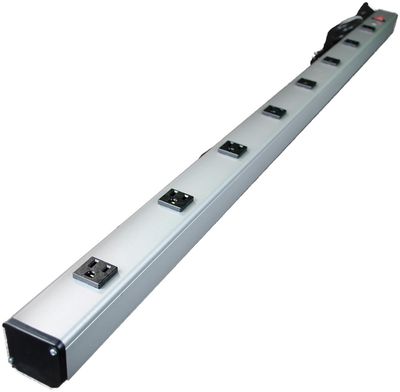 Multi-Outlet Power Unit, 125V, 15A, 48" L, 8 Outlets, 6' Cord