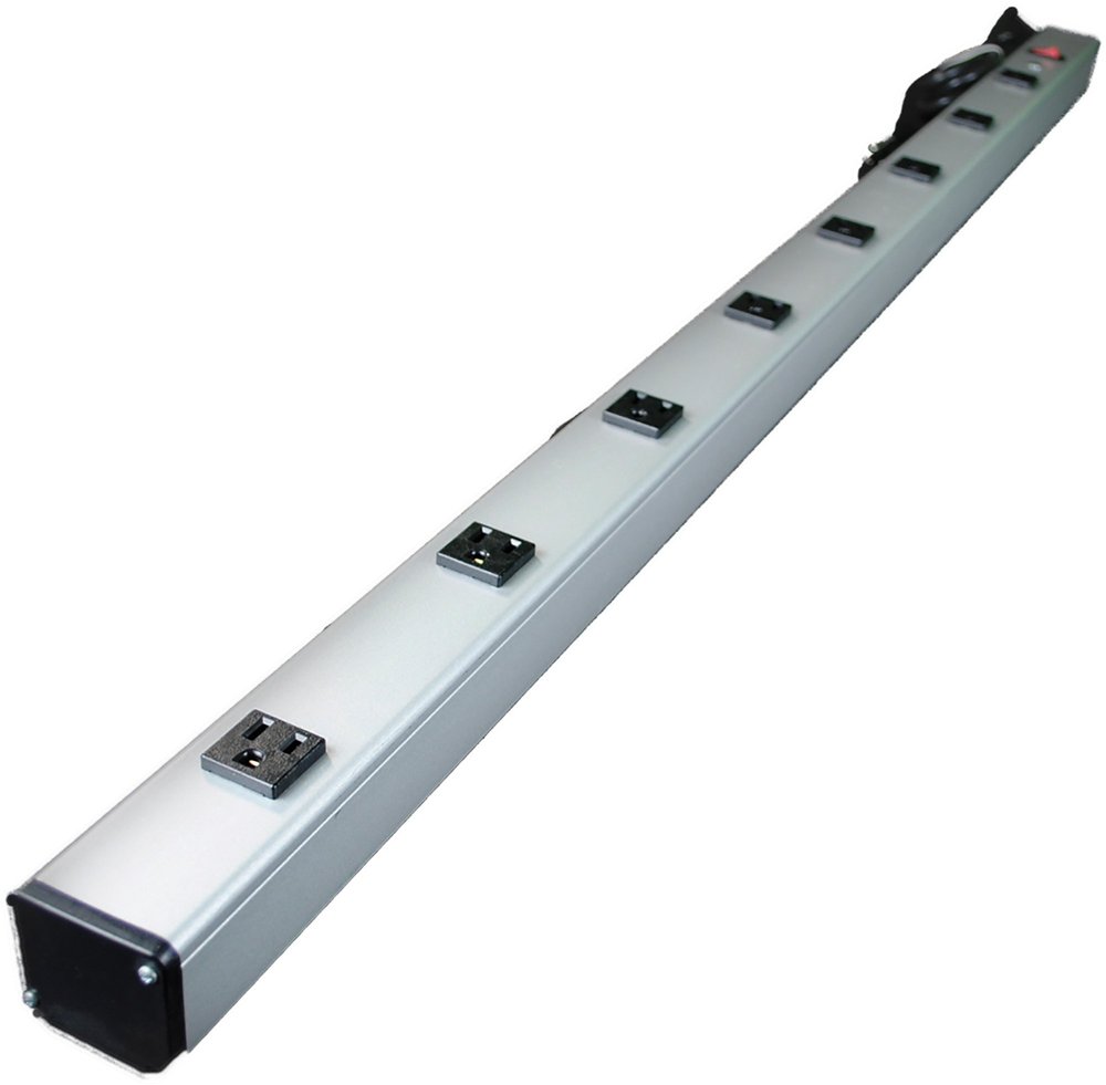 Multi-Outlet Power Unit, 125V, 15A, 48" L, 8 Outlets, 6' Cord
