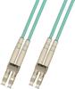 2 Meter 10Gb OM3 Multimode Duplex Fiber Optic Cable (50/125) - LC to LC - Aqua view 1