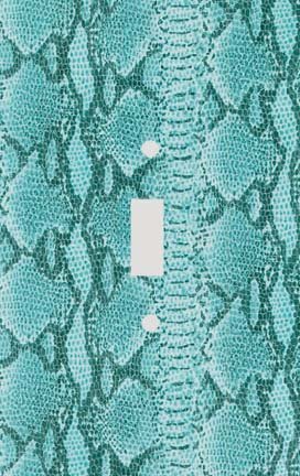Blue Snake Skin Print Switchplate - Switch Plate Cover