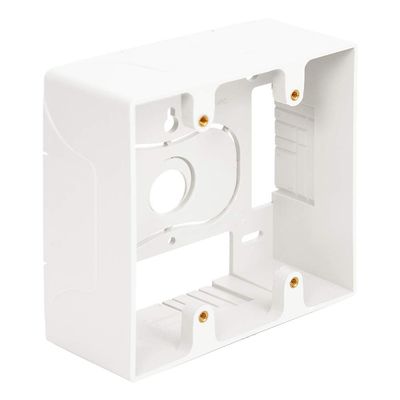 ICC Surface Mount Back Box, Double Gang, Raceway Compatible for Voice, Data, CATV, Fiber, Audio, and Video, White