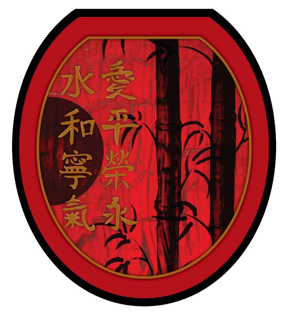 Toilet Tattoos, Toilet Seat Cover Decal, Red Delight, Size Round/standard
