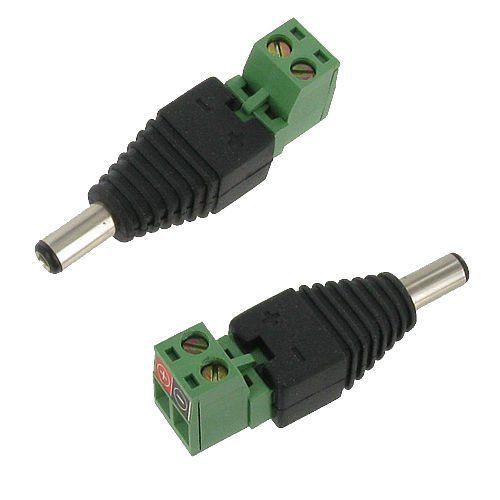 2.1mm x 5.5mm Male CCTV Power Plug Adapter 10 Pack