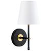 Tamb Wall Sconce with Fabric Shade | Antique Brass Hallway Light Fixture LL-SC201-AB view 1