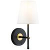 Tamb Wall Sconce with Fabric Shade | Antique Brass Hallway Light Fixture LL-SC201-AB view 2
