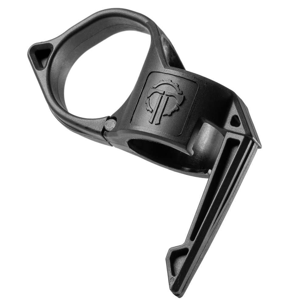 Thyrm Switchback Large 2.0 Flashlight Ring with Pocket Clip for 1-Inch Tactical Lights, Finger Retention Ring Loop, Made in USA, Compatible with SureFire G2X-Size Lights (Black)